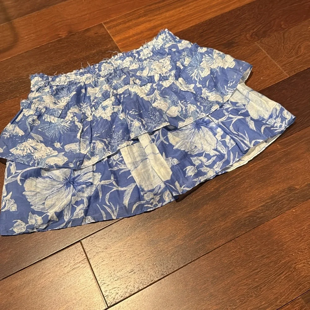 Loveshackfancy NWT tiered Abrielle Skirt in Salty Sea color - Picture 6 of 14